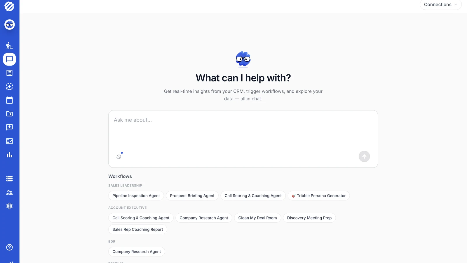 Engage workflows grouped by sales role